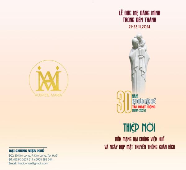 Thiệp Mời Bổn Mạng ĐCV Huế Và Ngày Họp Mặt Truyền Thống Xuân Bích